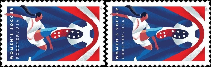 US 5754 Women's Soccer forever horz pair (2 stamps) MNH 2023 after Feb 20 