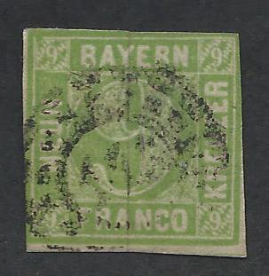 GERMAN STATES - BAVARIA SC# 6 FINE U 1850