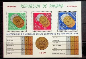 PANAMA Sc 456Jk NH SOUVENIR SHEET OF 1964 - OLYMPICS