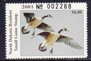 US-State-North Dakota 81 2001 $6 Resident Waterfowl Stamp