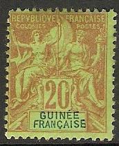 1892 French Guinea Scott 9 Navigation & Commerce MLH