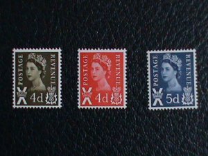 Scotland Stamp:1958-67 SC#5-6-13 St.Andrew cross &Thistle very old MNH Stamps