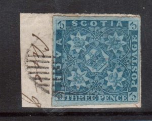 Nova Scotia #3 VF Used On Piece **With Certificate**