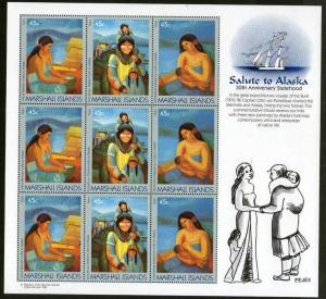 Marshall Island 1988 Alaska Paintings by Claire Fejes Sheetlet Sc 215a MNH # ...