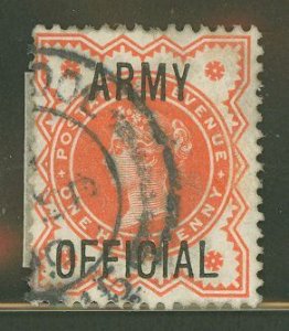 Great Britain #O54 Used Single (Army) (Jubilee)