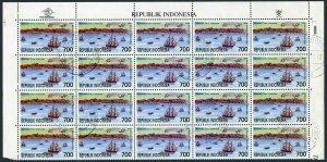 Indonesia 1685 block/20,CTO.Michel 1672. Scenes from Timor,1996.Harbor,18th cent