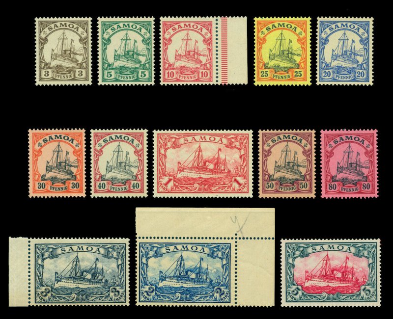 German Colonies - SAMOA 1900  Kaiser's YACHT set  Scott # 57-69  mint MNH**