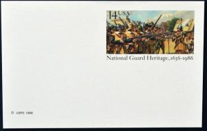 1986 US Sc #UX114 postal card, 14 cent, mint, sharp corners, excellent condition