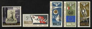 Malta 404-8 MNH Flag, Birds, Doves, Monument, Ship