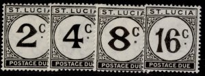 ST. LUCIA GVI SG D7-D10, 1949-52 postage due set, LH MINT. Cat £22.