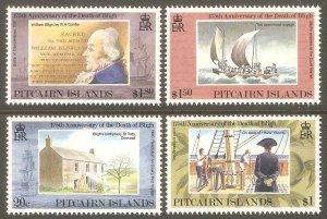 PITCAIRN ISLAND Sc# 375 - 378 MNH FVF Set of 4 Captain Bligh's Death Anniv.