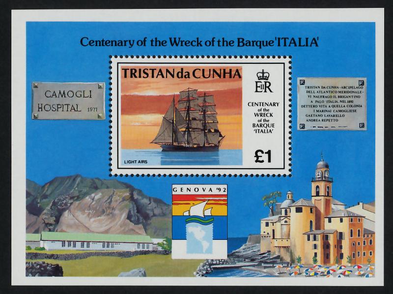 Tristan Da Cunha 517-20 MNH Sailing Ships, Architecture