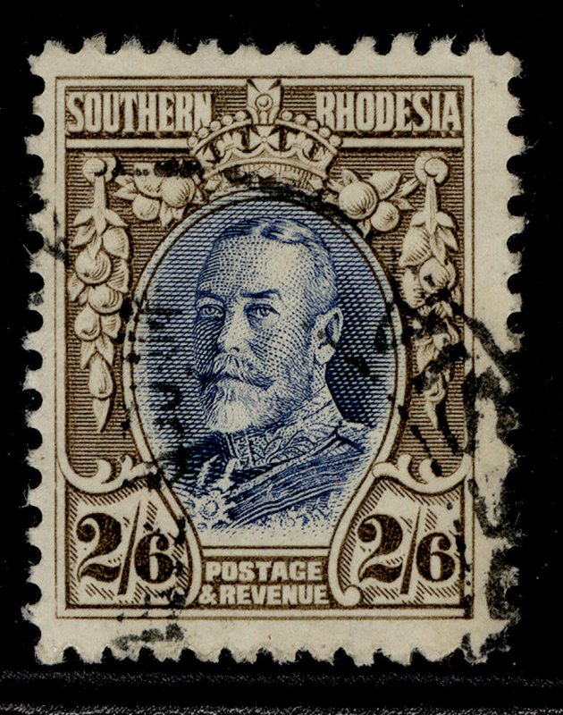 SOUTHERN RHODESIA GV SG26, 2s 6d blue & drab, FINE USED. Cat £35. PERF 12