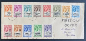 1961 Tristan Da Cunha First Day Cover FDC Full Stamps Set Sg# 42-53