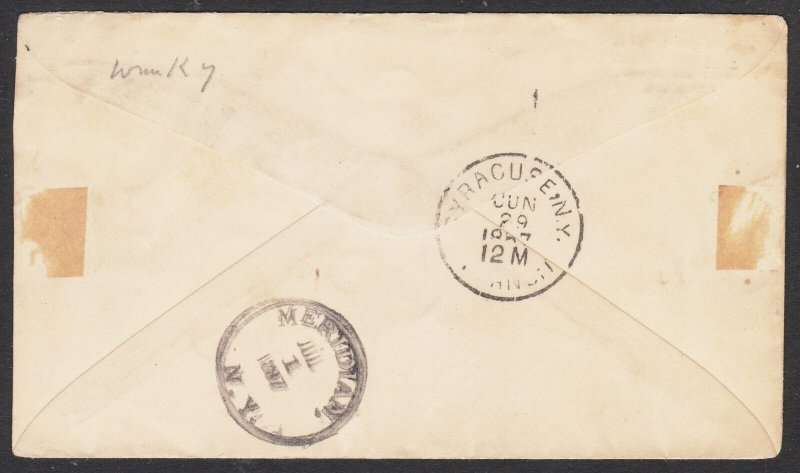 Fulton NY – mss missent – 4 postmarks – interesting routing