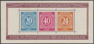 Germany Allied Occupation Joint Issue 1946 Berlin souvenir sheet Mi12A