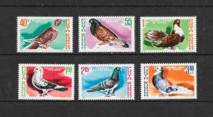 BIRDS - ROMANIA-PIGEONS #3002-3007  MNH