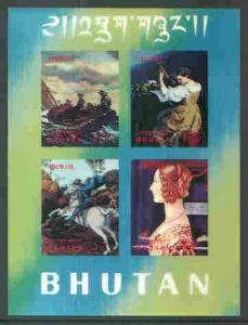 Bhutan 1970 Famous Paintings m/sheet containing 'Airmail'...