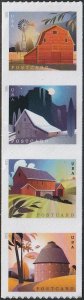 5553a (5550-5553) MNH strip of 4, Barns, coil version  - no per item S&H fee