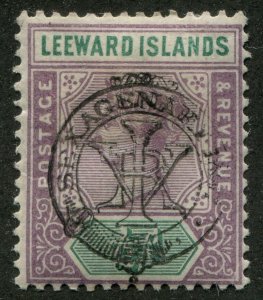 Leeward Islands #9a Used Double Overprint