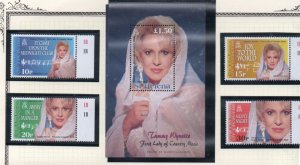 St Lucia Sc 779-83 2001 Tammy Wynette stamp set & sheet mint NH