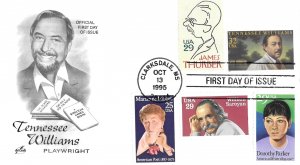 1995 FDC, #3002, 32c Tennessee Williams, Art Craft, combo