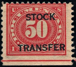 RD9 50¢ Stock Transfer Stamp (1918) Used