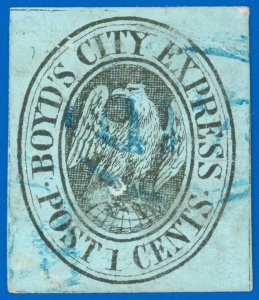 1861 US #20L18a Local BOYD'S CITY EXPRESS, Used, Sm Pinhole, Thins, SCV $90.00