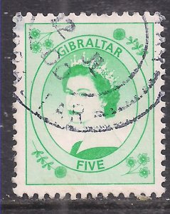 Gibraltar 1999 QE2 5p Green wilding used stamp SG 860 ( M357)