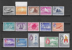 MALAYA/SINGAPORE 1955/9 SG 38/52 MNH