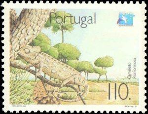 Portugal #1836-1837, Complete Set(2), 1991, Birds, Lizards / Geckos, Never Hi...