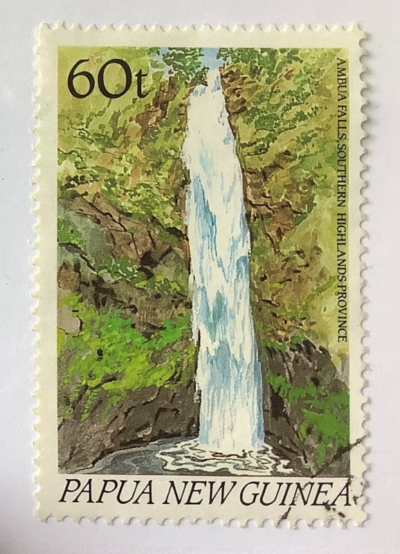 Papua New Guinea 1990 Scott 731 used - 60t,  Waterfalls, Ambua Falls