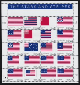 US 3403 1999 33c The Stars and Stripes Mint Sheet OG NH