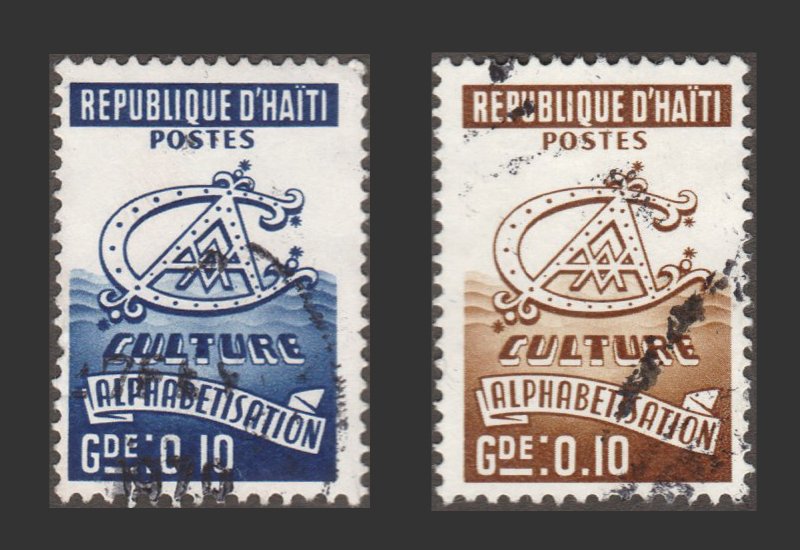 HAITI 1966 STAMP SCOTT # RA36 - 37. USED