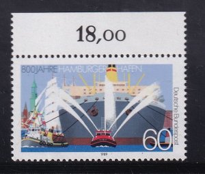 Germany  #1575  MNH  1989   Hamburg Harbour anniversary