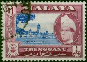 Trengganu 1957 $1 Ultramarine & Reddish-Purple SG97 Fine Used