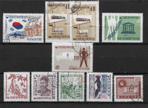 Korea Scott # 329-342 sets, F-VF hinged+Used nice color ,see pic !