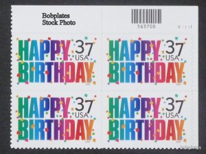 BOBPLATES #3695 Happy Birthday Plate Block F-VF NH CV=$3 ~See Details for #s/Pos