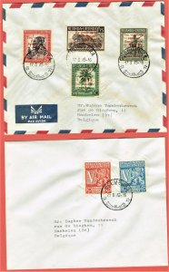 [mag199] RUANDA URUNDI 1942-44 2 covers Red Cross Full set + V (Spitfire) RARE!!