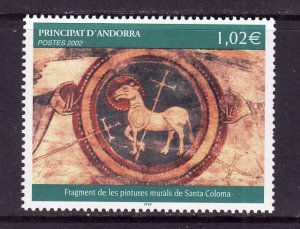 French Andorra-Sc#564-unused NH set-Santa Coloma wall pai