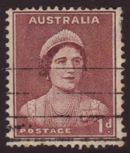 Australia 1941 Sc#181, SG#181 1d Maroon Queen, KGVI Defin USED.