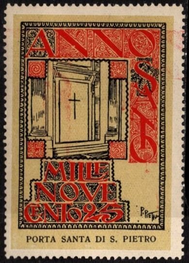 1925 Italy Poster Stamp Holy Year Ordinary Jubilee Commemorative The Holy Door