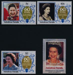 Tuvalu Nukufetau 51-4 MNH Queen Elizabeth 60th Birthday