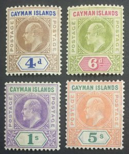 MOMEN: CAYMAN ISLANDS SG #13-16 1907 MULT CROWN CA MINT OG H LOT #60329