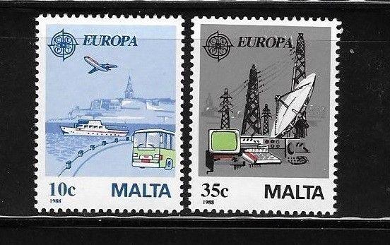 Malta 1988 Europa land sea car transport Sc 718-719 MNH A1080