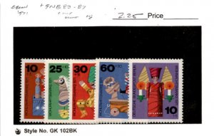 Germany - Berlin, Postage Stamp, #9NB83-9NB87 Mint NH, 1971 Toys (AC)