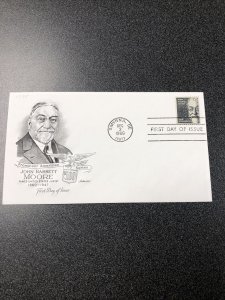 US FDC FIRST DAY COVER # 1295 JOHN BASSETT MOORE 1966 $ 5.00 BY ARTMASTER