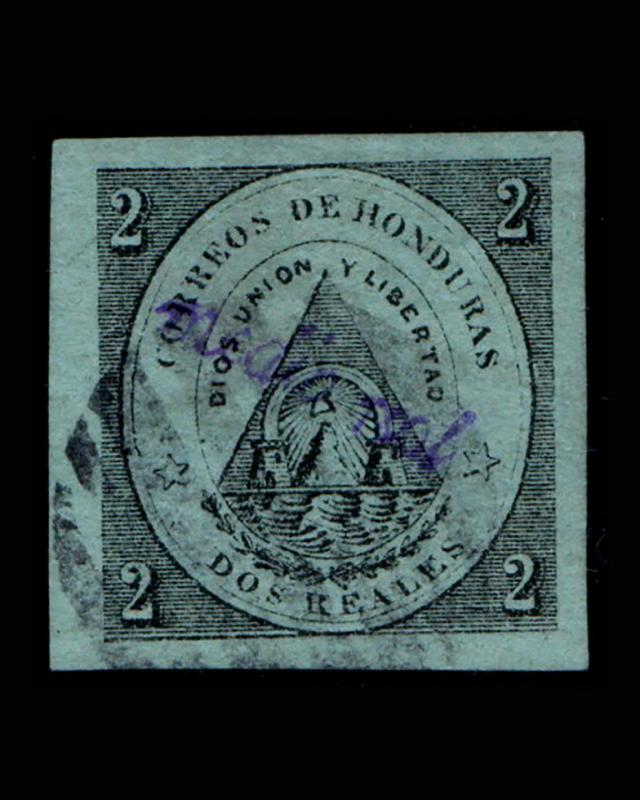 VINTAGE: HONDURAS 1877 USD,LHR SCOTT # 5 $ 150 LOT # HON1877B2