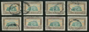 CANADA REVENUE BCL48 USED BRITISH COLUMBIA LAW STAMP WHOLESALE LOT