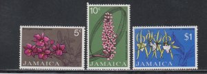 Jamaica # 375-376, 378, Orchids,  Mint LH, 1/3 Cat.